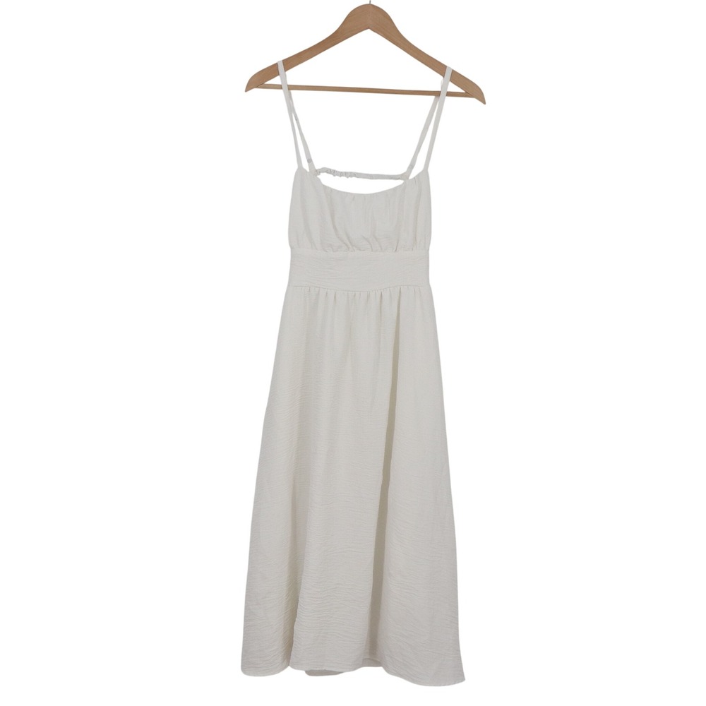 Altar'd State Midi Dress Womens S White Textured Strappy Excellent